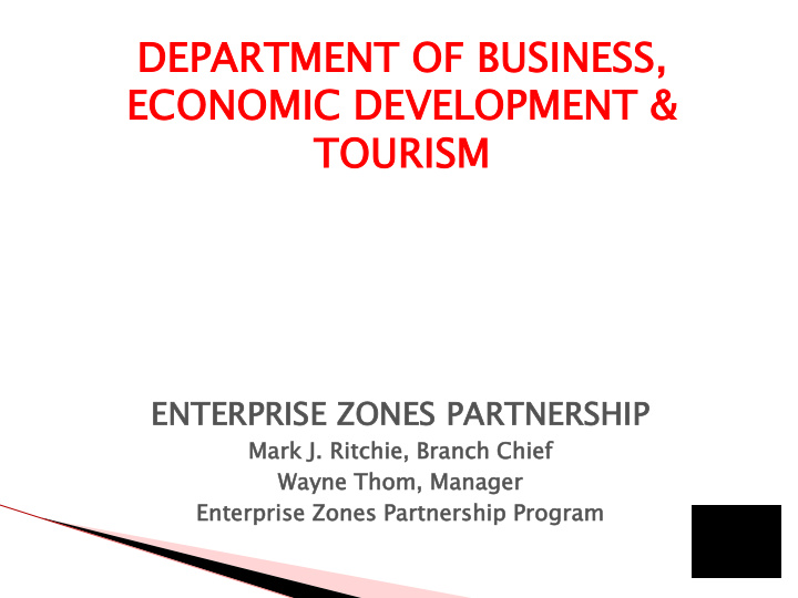 depart partment ment of of business iness economic onomic