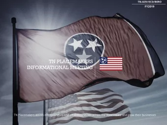 INFORMATIONAL MEETING  TN Placemakers assists entrepreneurs and small businesses across the state
