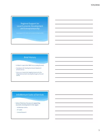 Brief History  Initiated in 1995 (when BMW was scouting the area)  Developed with funding