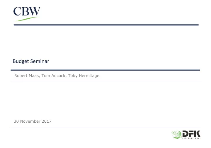 budget seminar