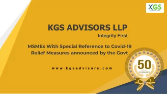 KGS ADVISORS LLP  Integrity First  MSMEs With Special Reference to Covid-19  Relief Measures
