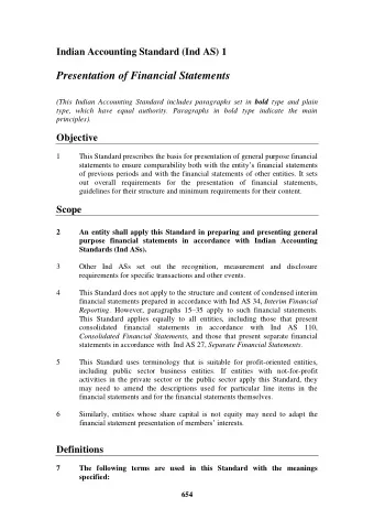 Presentation of Financial Statements (This Indian Accounting Standard includes paragraphs set in