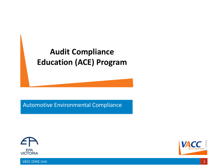 audit compliance education ace program