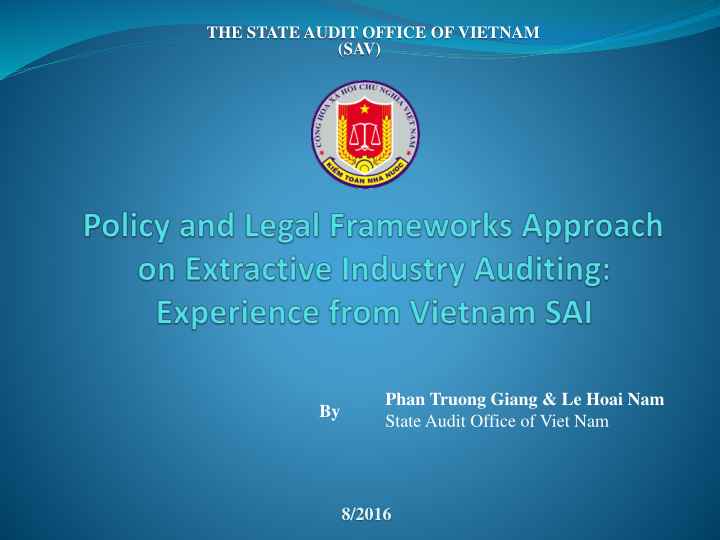 phan truong giang le hoai nam by state audit office of