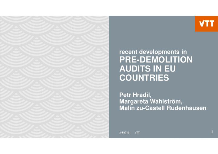 pre demolition audits in eu countries