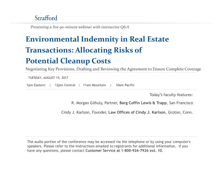 environmental indemnity in real estate transactions