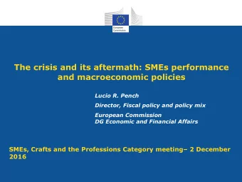 The crisis and its aftermath: SMEs performance and macroeconomic policies  Lucio R. Pench