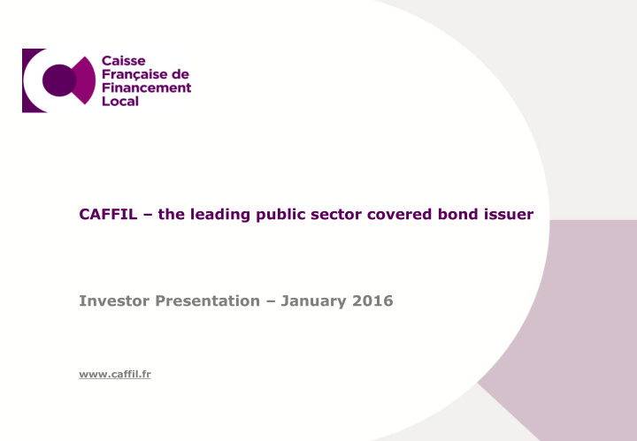 investor presentation january 2016 caffil fr agenda 1 a