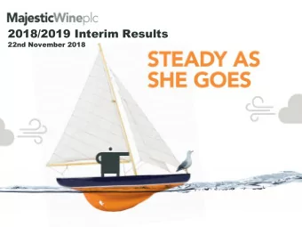 2018/2019 Interim Results  22nd November 2018  2018/2019 Interim Results  Disclaimer  This