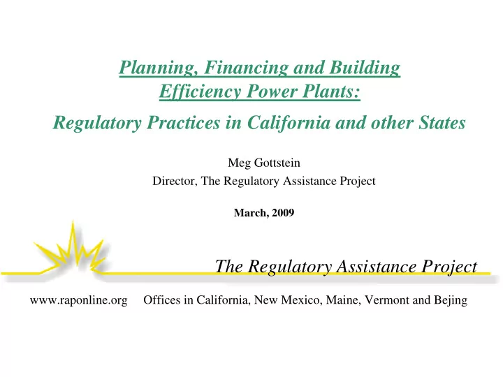 planning financing and building efficiency power plants