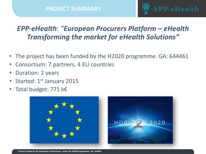 the project has been funded by the h2020 programme ga