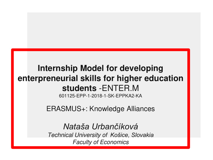 enterpreneurial skills for higher education