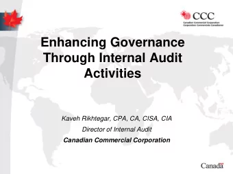Enhancing Governance  Through Internal Audit  Activities  Kaveh Rikhtegar, CPA, CA, CISA, CIA