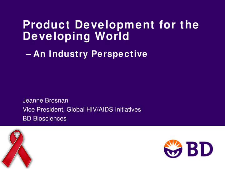 product development for the developing world