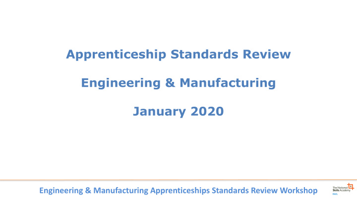 apprenticeship standards review engineering manufacturing