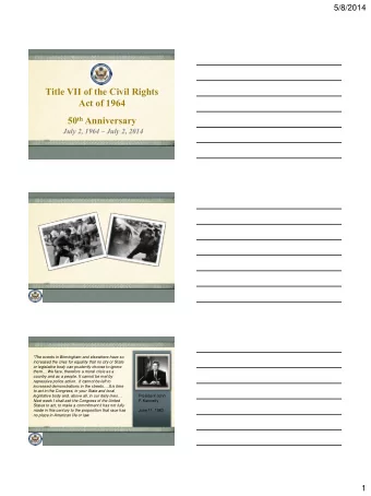 50 th Anniversary  Click here to add text. Click here to add text. July 2, 1964  July 2, 2014