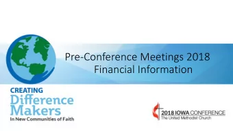 Pre-Conference Meetings 2018  Financial Information  APPORTIONMENT BUDGET 2019  New format for