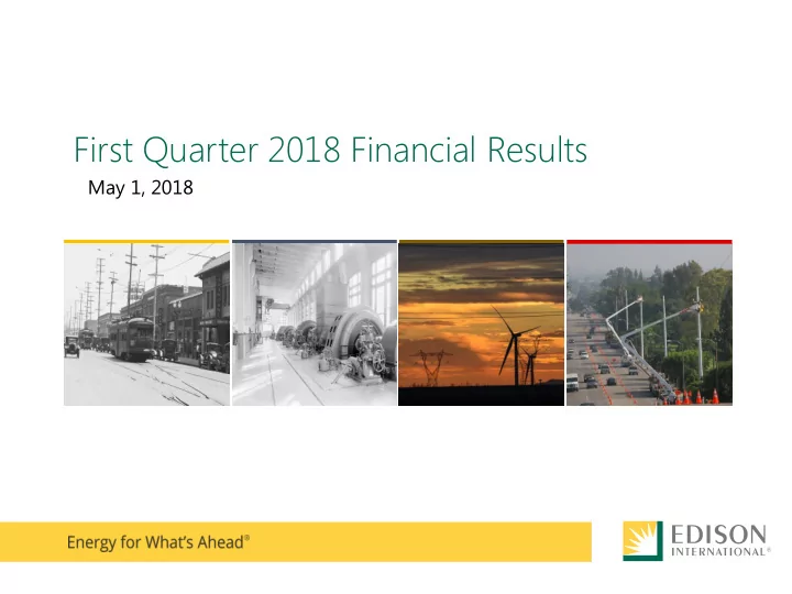 first quarter 2018 financial results