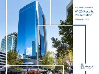 HY20 Results  Presentation  18 February 2020  Abacus platform HY20 overall  WEIGHTED  TOTAL