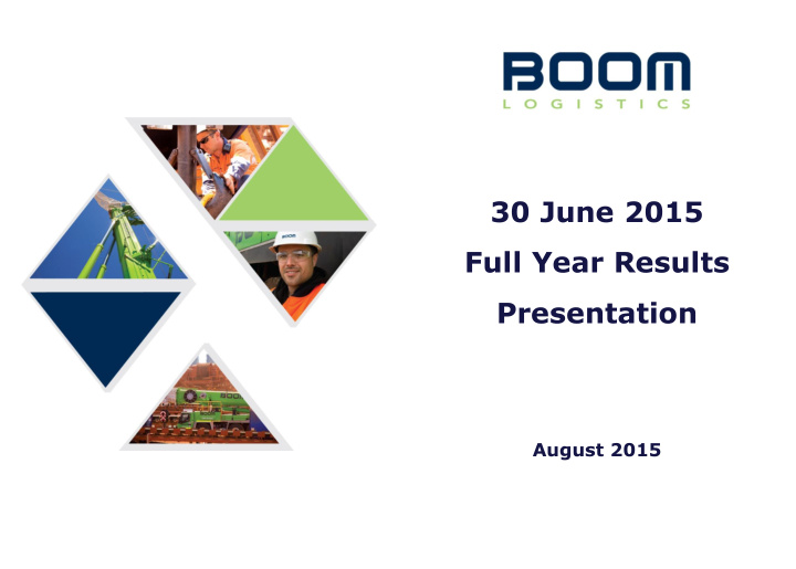 30 june 2015 full year results presentation