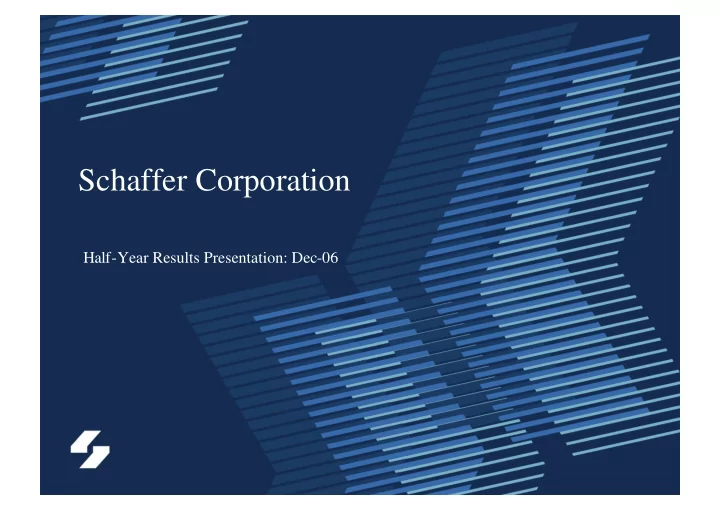 schaffer corporation