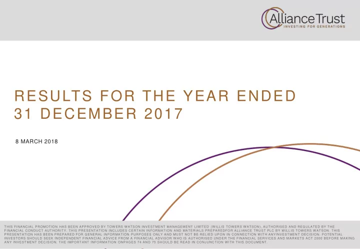 results for the year ended
