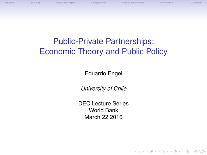 public private partnerships economic theory and public
