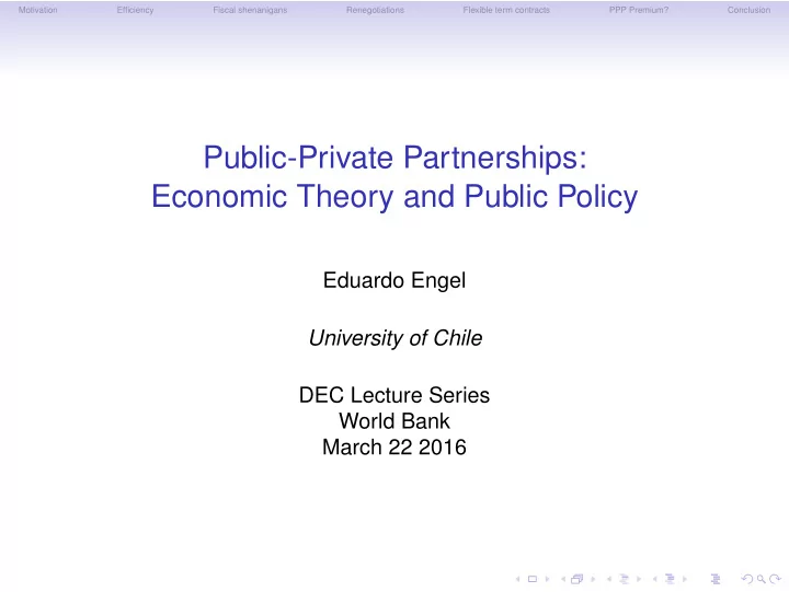 public private partnerships economic theory and public