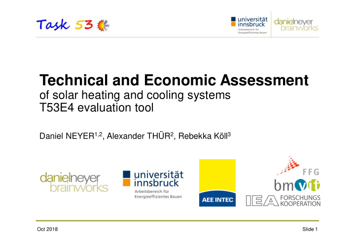 technical and economic assessment