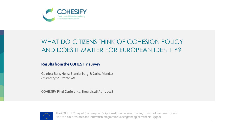 what do citizens think of cohesion policy and does it