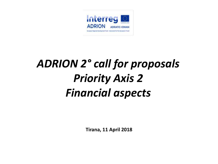 adrion 2 call for proposals