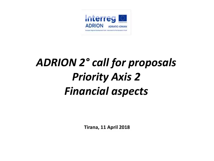 adrion 2 call for proposals