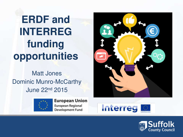 erdf and interreg funding opportunities