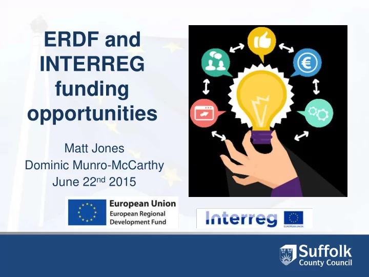 erdf and interreg funding opportunities