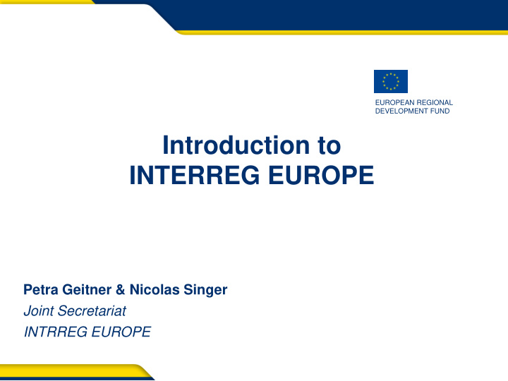 introduction to interreg europe