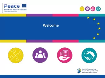 Welcome  AGENDA  Welcome PEACE PLUS  Programme development context Group Session 1  Thematic