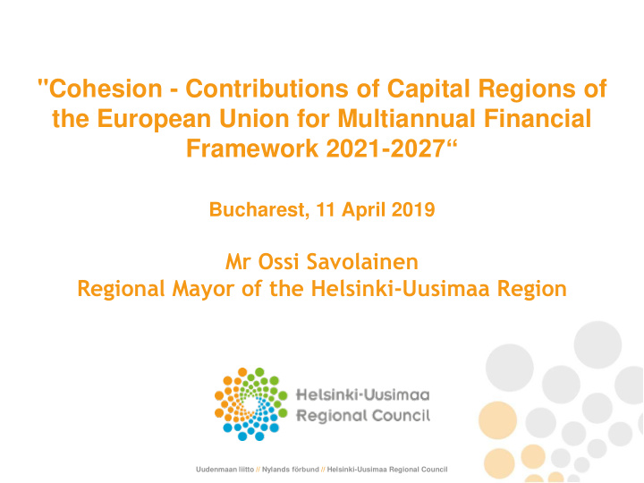cohesion contributions of capital regions of the european