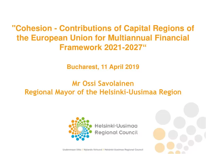 cohesion contributions of capital regions of the european