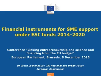 Conference &quot;Linking entrepreneurship and science and  financing from the EU budget&quot;