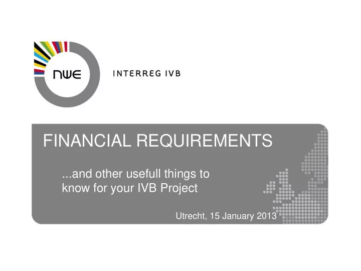 financial requirements