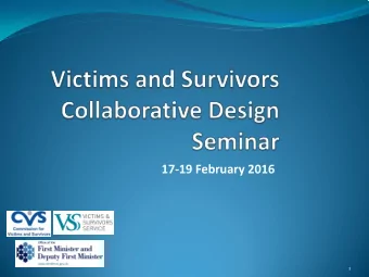 17-19 February 2016  1  Welcome and introductions  Dr Mark Browne, OFMDFM  Patricia McIntyre,