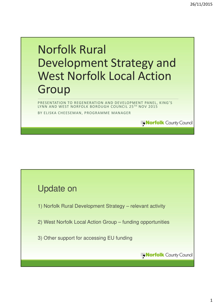 norfolk rural development strategy and west norfolk local