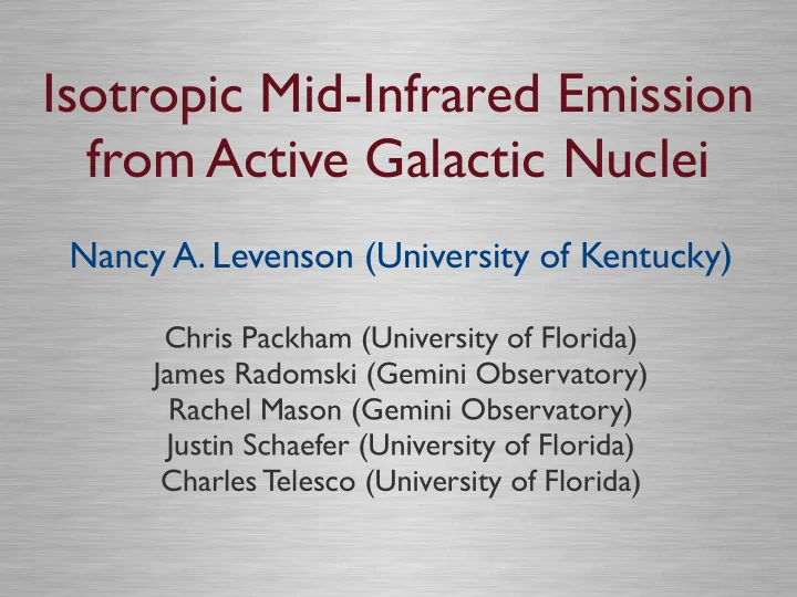 isotropic mid infrared emission from active galactic