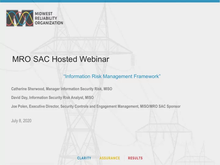 mro sac hosted webinar
