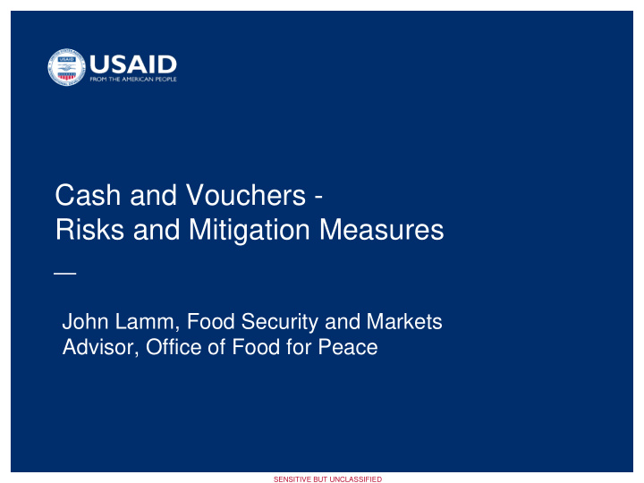 cash and vouchers risks and mitigation measures