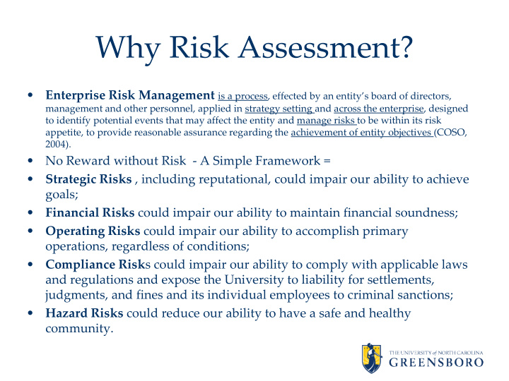 why risk assessment