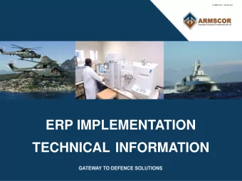 TECHNICAL INFORMATION  TABLE OF CONTENTS    ARMSCOR OBJECTIVES    ARMSCOR SITE AND USERS