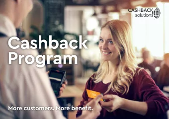 YOUR CUSTOMER LOYALTY PROGRAMME  MORE SALES  MORE REVENUE  CARD HOLDER   Cashback with every