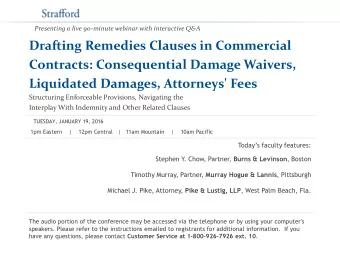 Liquidated Damages, Attorneys' Fees  Structuring Enforceable Provisions, Navigating the  Interplay