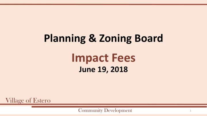 impact fees